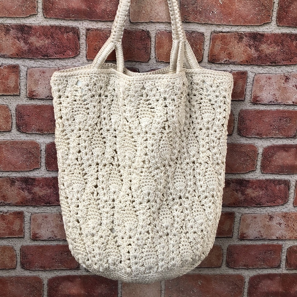 New The Sak Boho Cream Crochet Hobo Shoulder bag